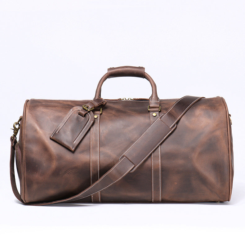 Women's & Men's & Traveling First Layer Cowhide Large Travel Bags