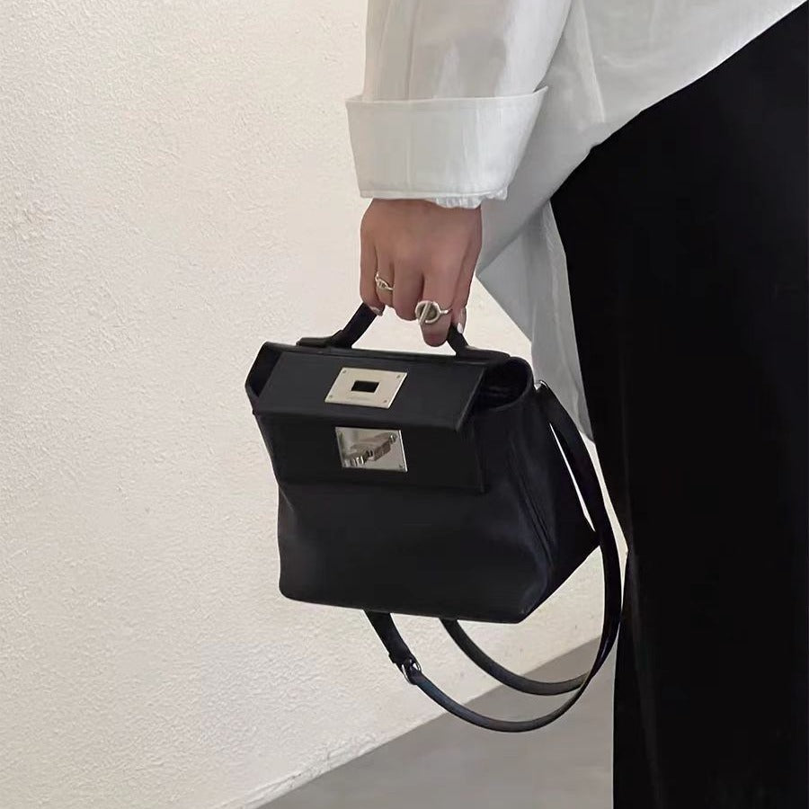 Women's First Layer Cowhide Kelly Genuine Leather Small Square Bags
