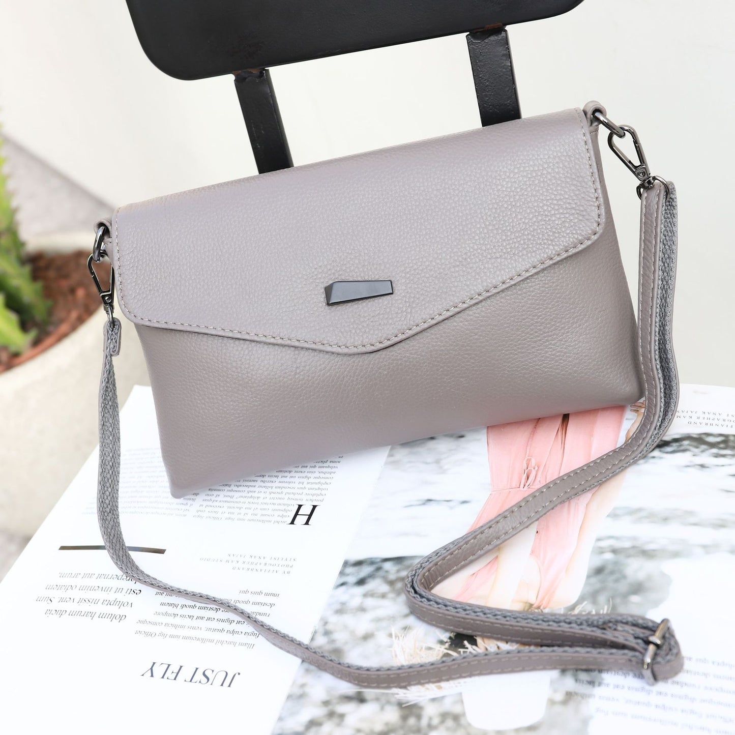 Women's Fashion Envelope Genuine Leather Soft Cowhide Shoulder Bags