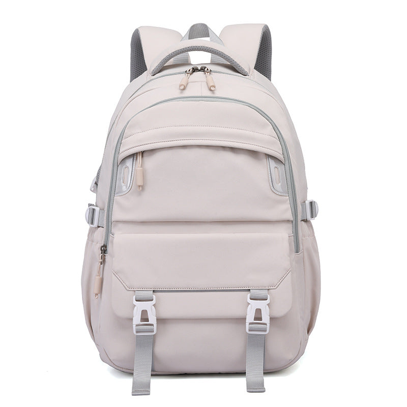Secondary Spine Protection Pure Color Lightweight Middle School Students' Schoolbags