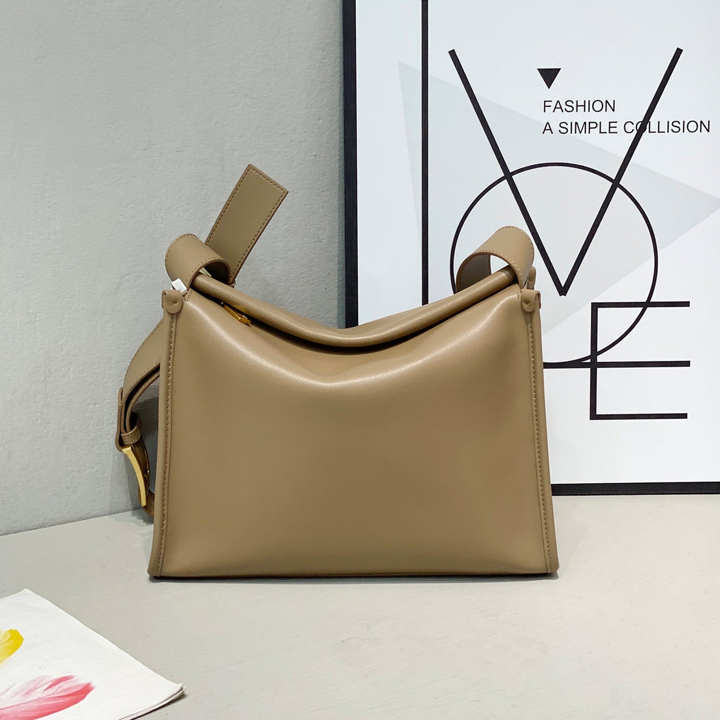 Women's French Minority Genuine Leather Portable Large Shoulder Bags