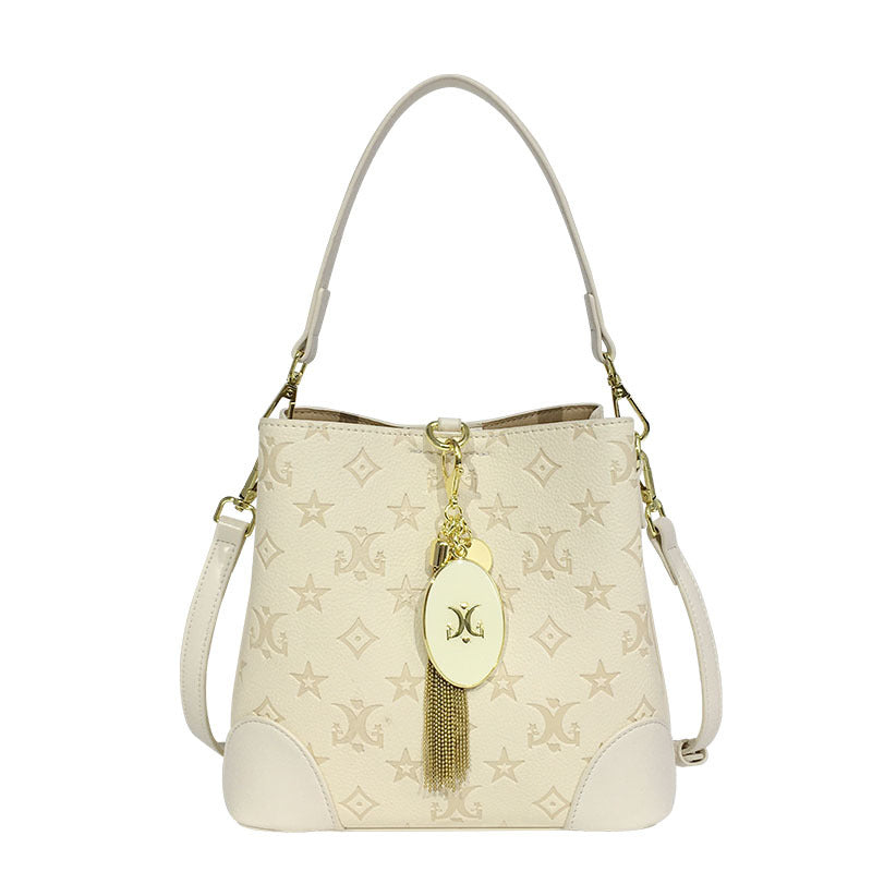 Women's Niche Iti Printing High-grade Large Capacity Bucket Bags