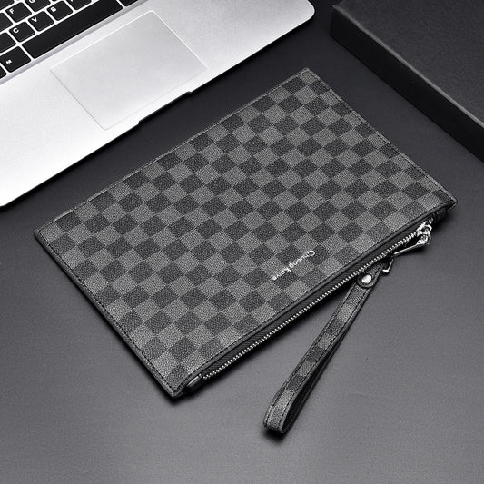 Men's Charming Clutch Business Fashion Plaid Men's Handbags