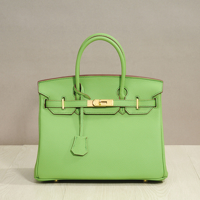 Women's Genuine Leather Lychee Pattern First Layer Crossbody Bags