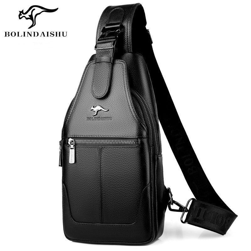 Men's Genuine Leather Cowhide Korean Fashion Men's Chest Bags