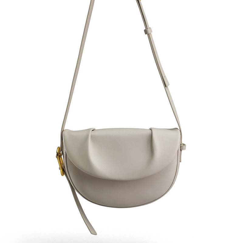 Women's One Niche Cowhide Pleated Underarm Saddle Bags