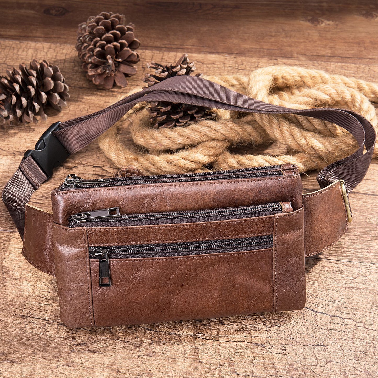 Men's Trendy Attractive Mobile Genuine Leather Men's Waist Packs