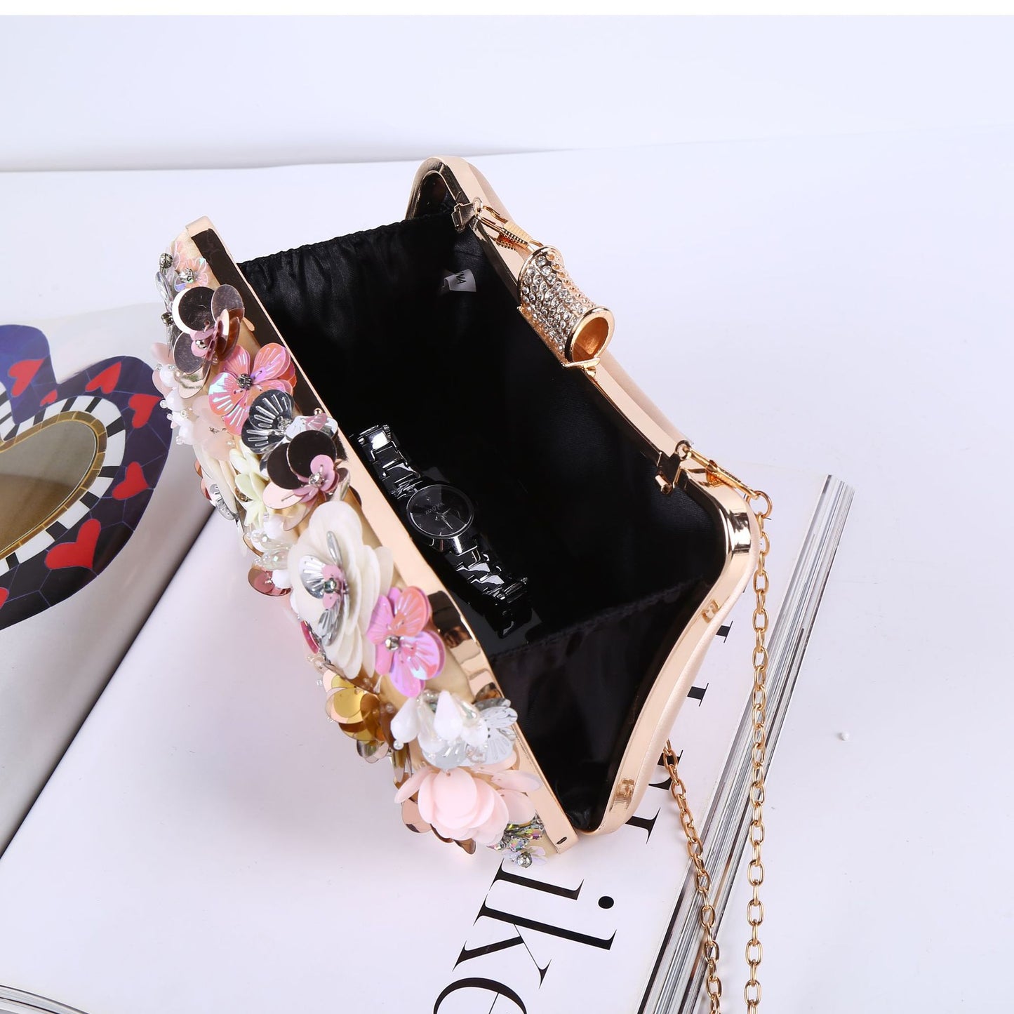 Colored Beads Flower Graceful Fashionable Dinner Birthday Bags