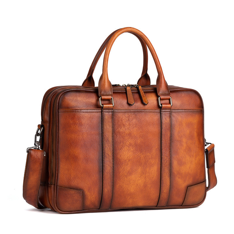 Top Layer Tree Height Vegetable Tanning Men's Briefcases