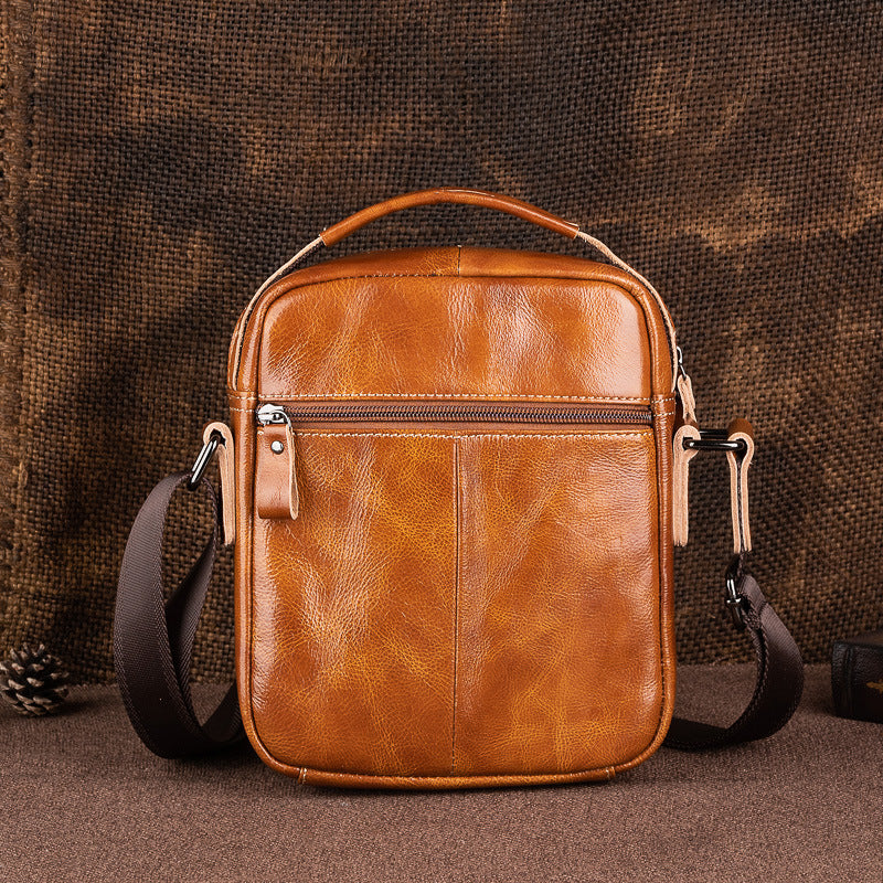 Men's Oil Wax Leather Retro First Layer Men's Shoulder Bags