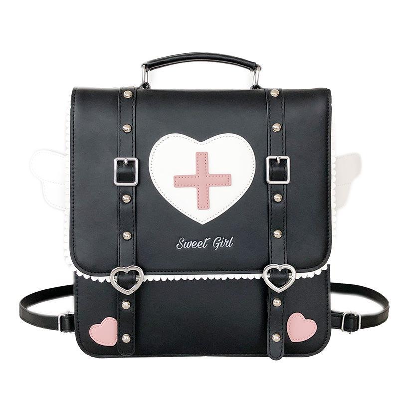 Women's Fashion Color Contrast Large Capacity Horizontal Backpacks