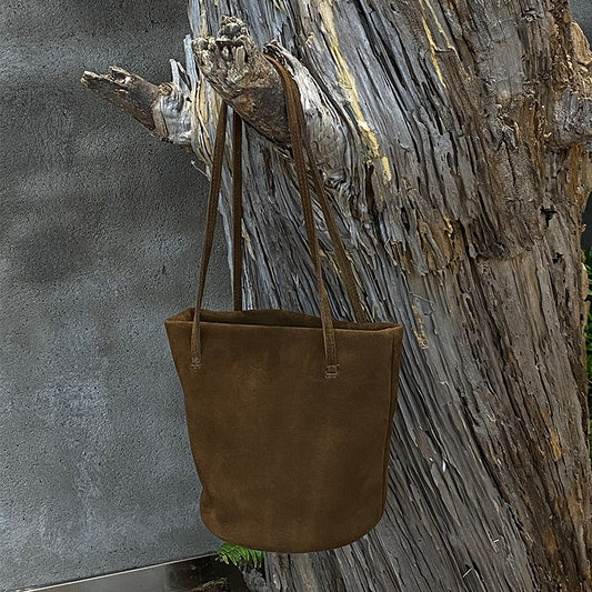 Women's Retro Genuine Leather Frosted Cowhide Commuter Armpit Bags