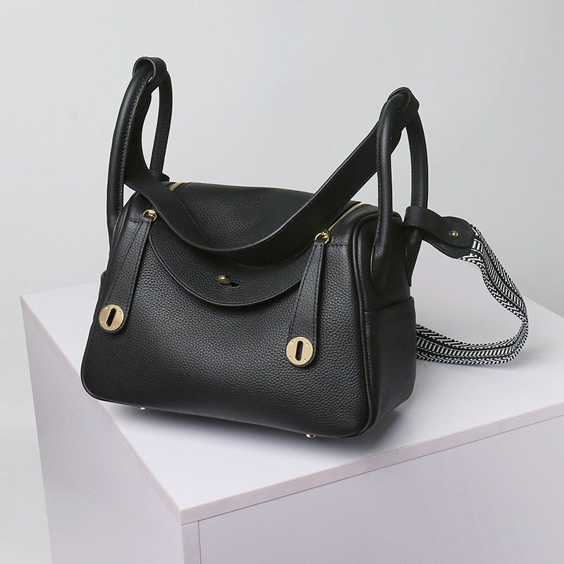 Women's Layer Cowhide Doctor Lindy Medical Box Leather Shoulder Bags
