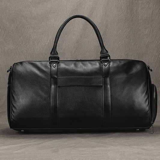 Men's Traveling Waterproof Lining Dry Wet Separation Cowhide With Travel Bags