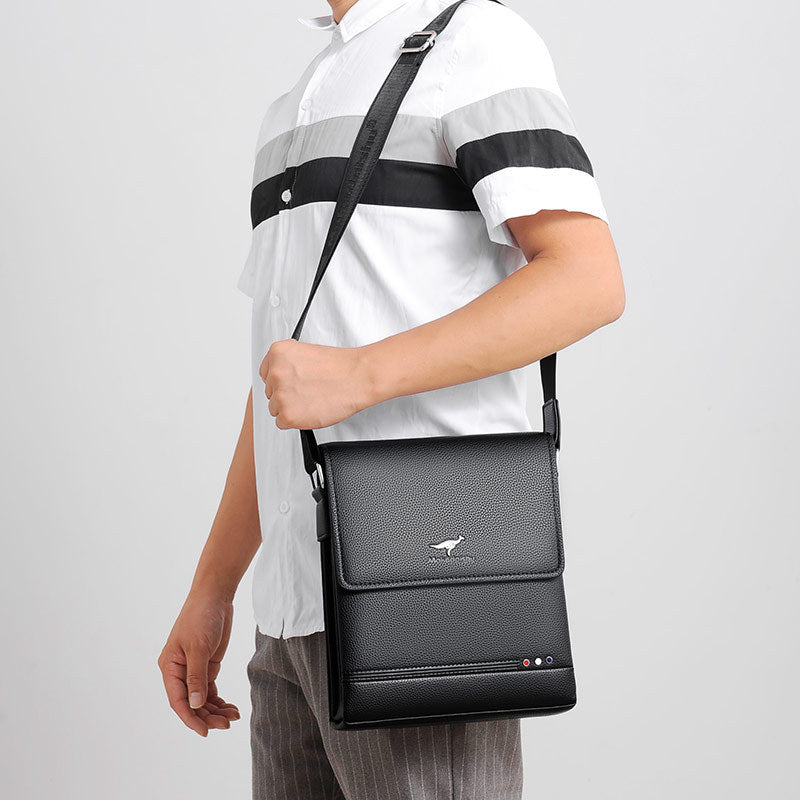 Men's Durable Slouchy Business Cattle Leather Men's Shoulder Bags