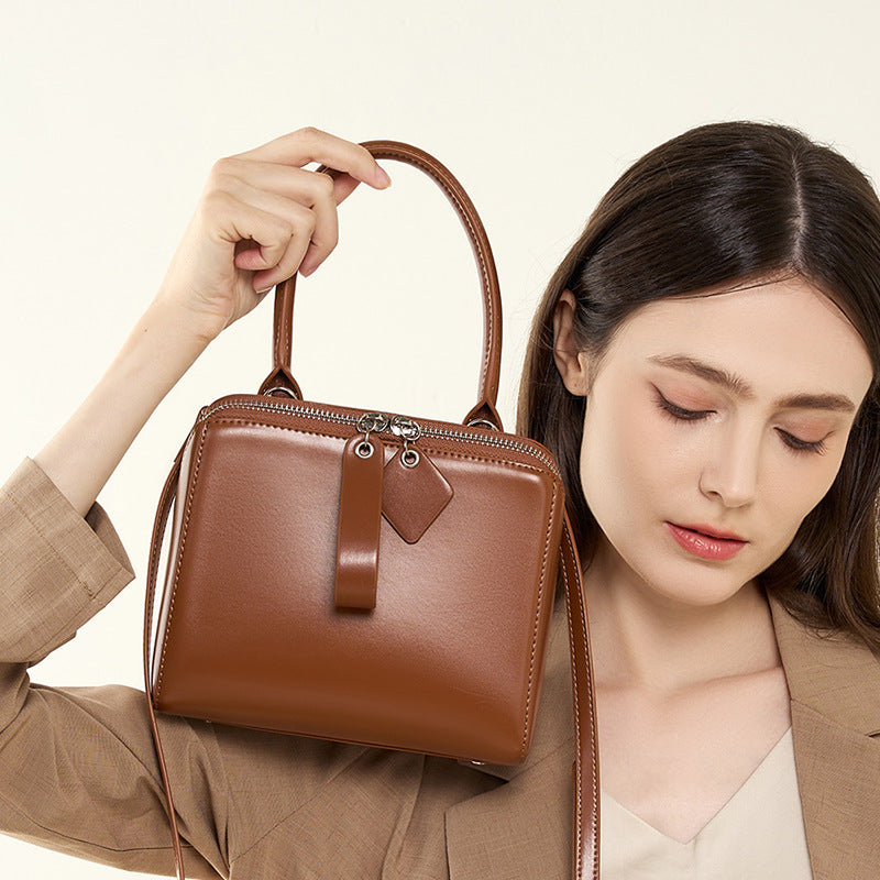 Cowhide Today Popular Advanced Texture French Shoulder Bags
