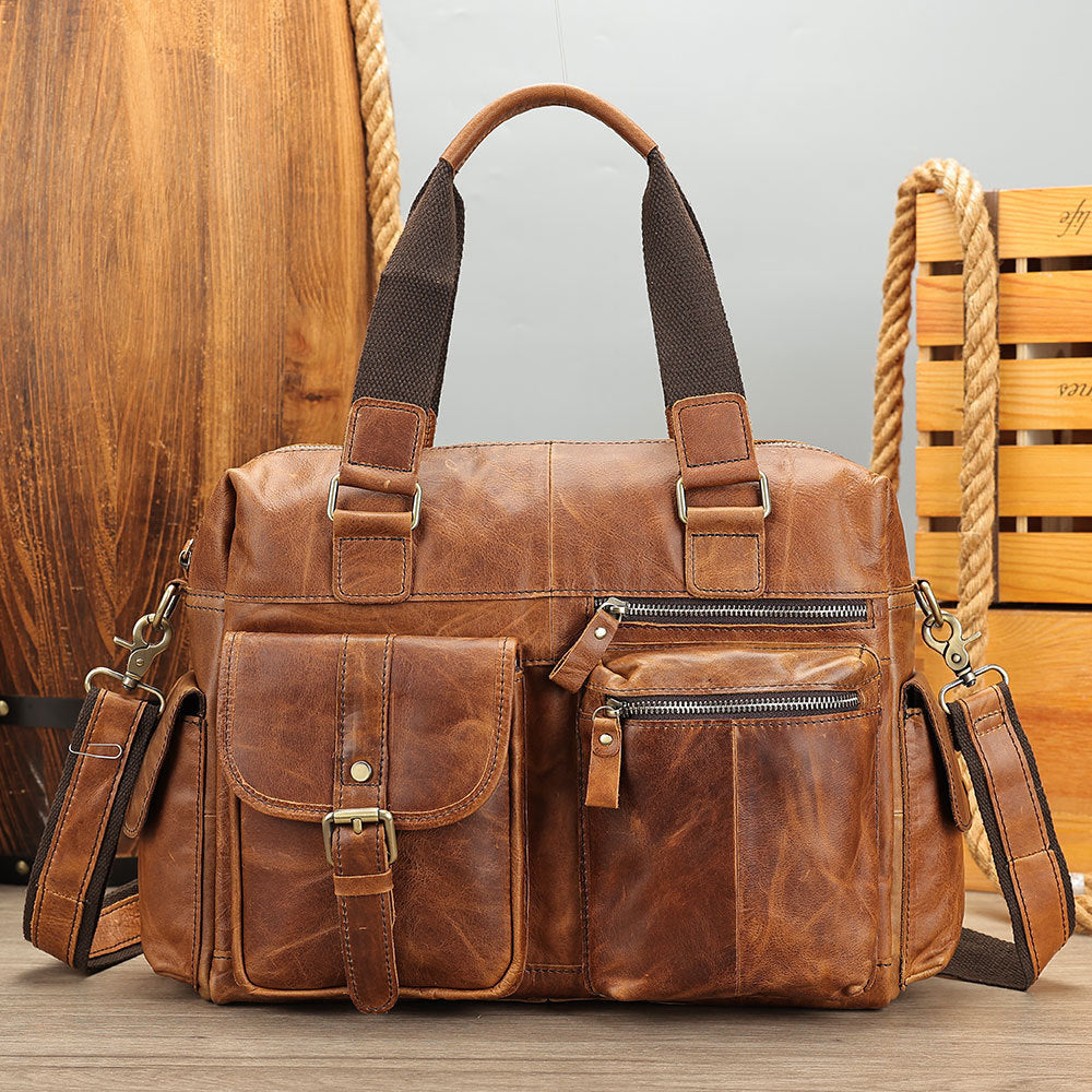 Men's First Layer Cowhide For Leather Large Travel Bags