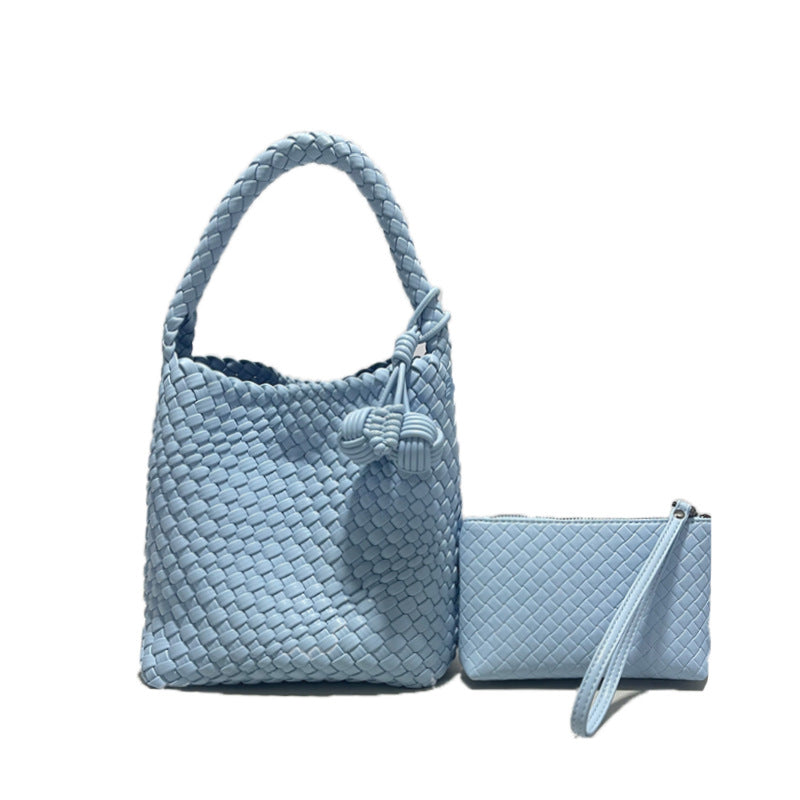 Hand-woven Double Ball Portable Fashion Vegetable Bucket Bags