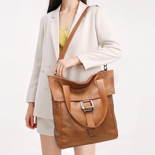 Women's Leather First Layer Cowhide Big Large Shoulder Bags