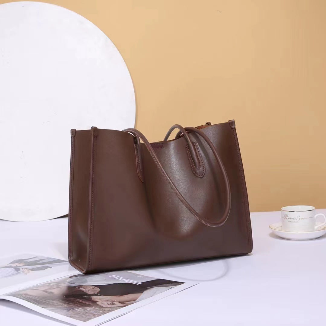 Cowhide Soft Commuter Female Large Capacity Shoulder Bags