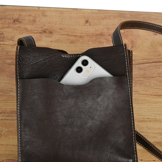 Women's Genuine Leather Handmade Mori Style Vegetable Tanned Crossbody Bags