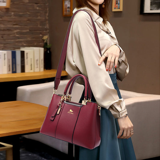 Women's Light Luxury Genuine Leather Mother Fashionable Shoulder Bags