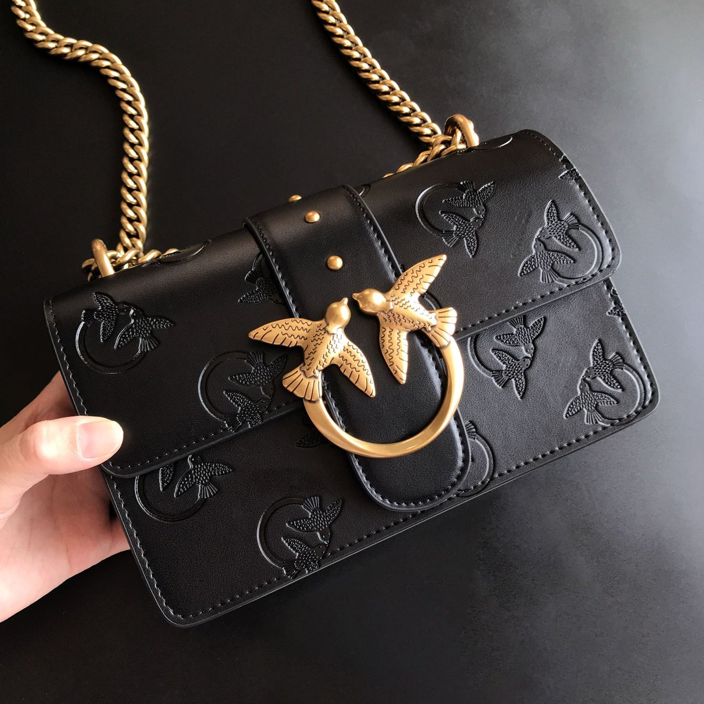 Women's Embossed Leather Classic Swallow Underarm High Armpit Bags
