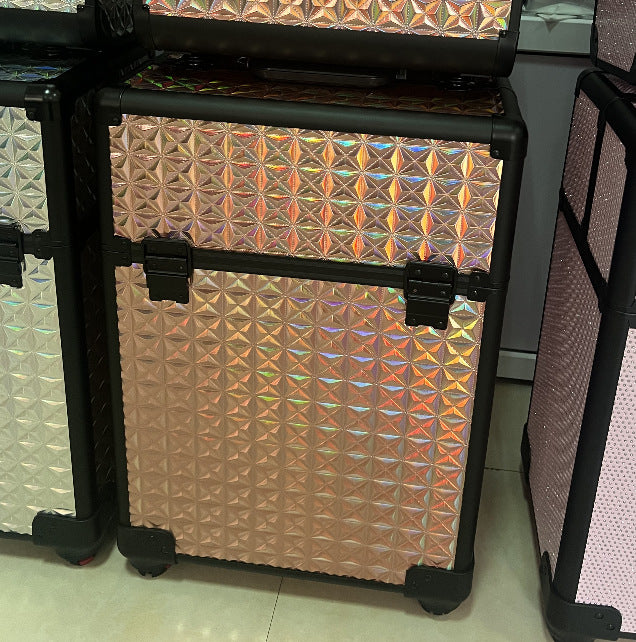 Large Capacity Water Cube Aluminum Alloy Cosmetic Cases