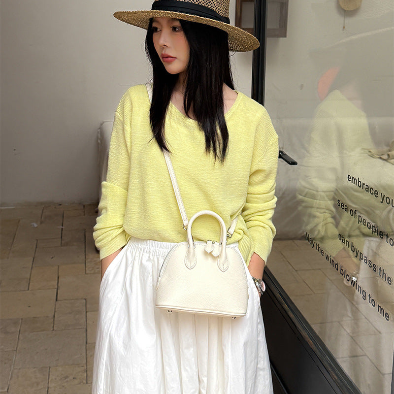 Women's Genuine Leather Shell Niche High-grade Portable Crossbody Bags