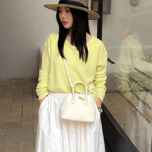 Women's Genuine Leather Shell Niche High-grade Portable Crossbody Bags