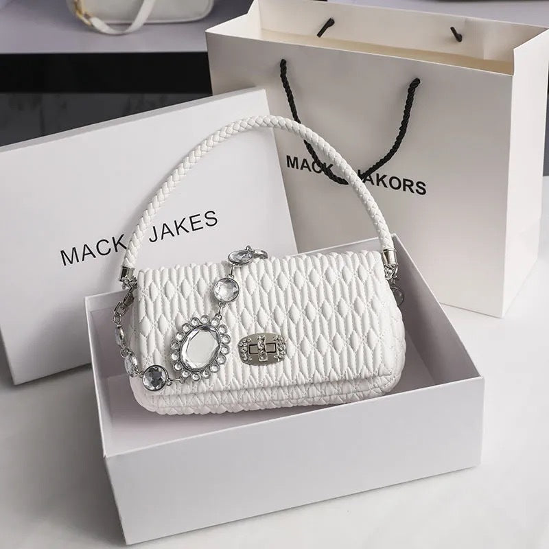Women's Classic Style Rhinestone Chain Crystal Underarm Crossbody Bags