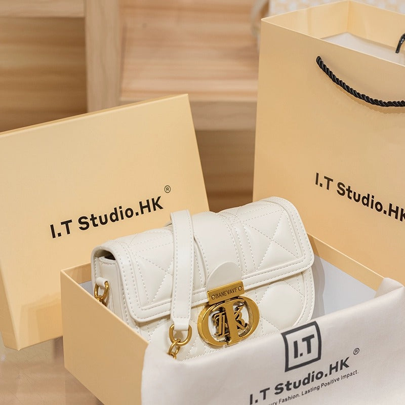 Women's Genuine Leather Simple Underarm Saddle Shoulder Bags