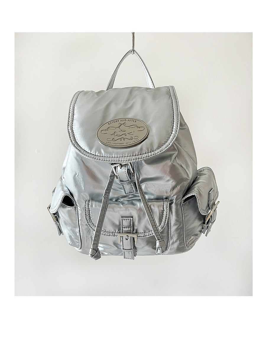 Niche Jin Nylon Quilted Flip Drawstring Backpacks