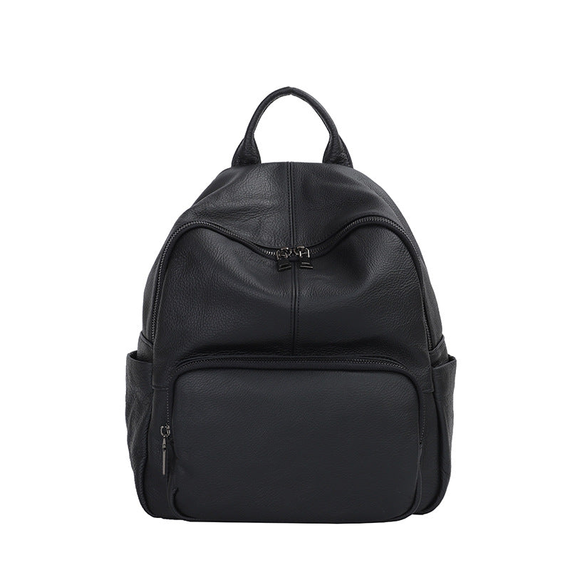Women's Leather Soft Simple Fashion Large Capacity Backpacks