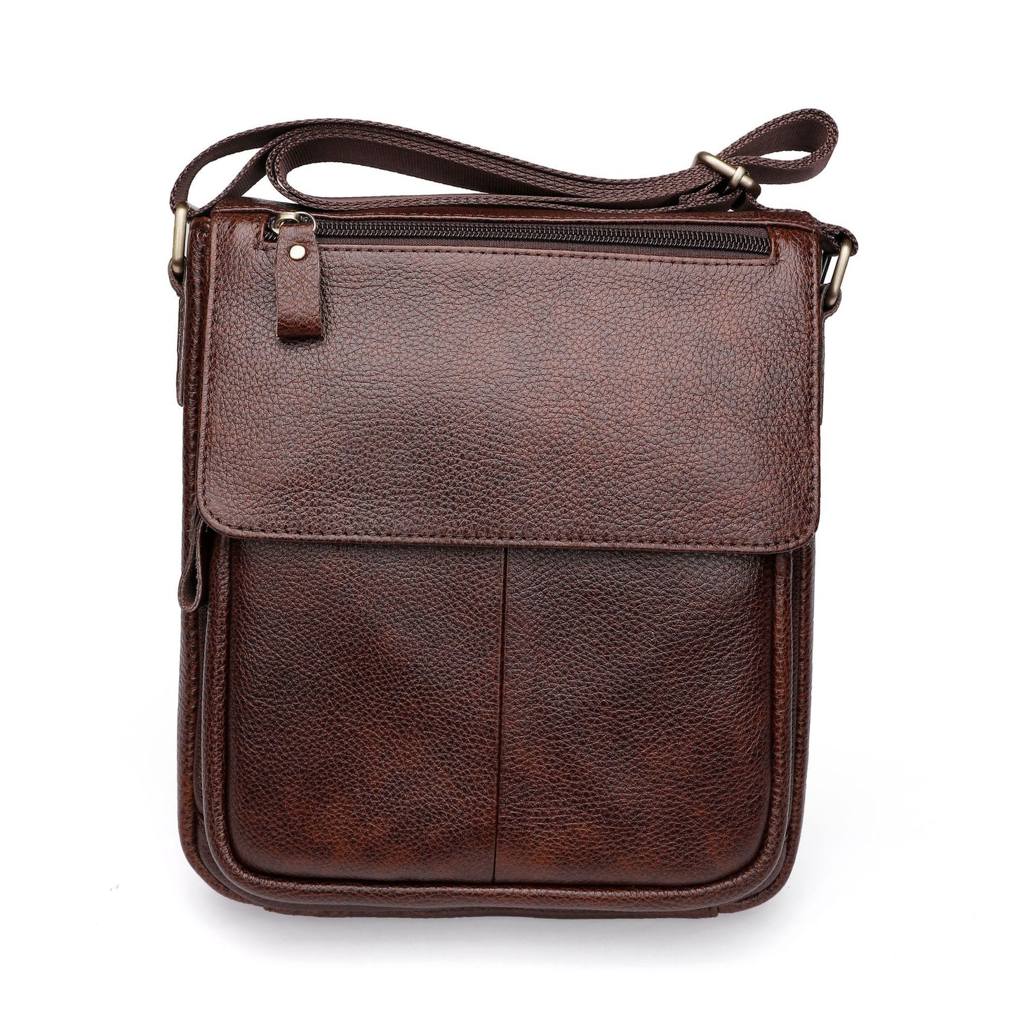 Men's Layer Leather Vertical Soft Noodle Leisure Men's Shoulder Bags