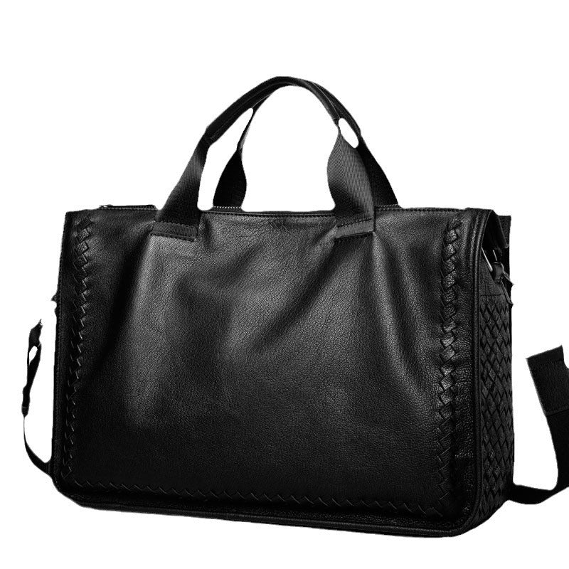 Men's Innovative Versatile Business Sheepskin Woven Men's Briefcases