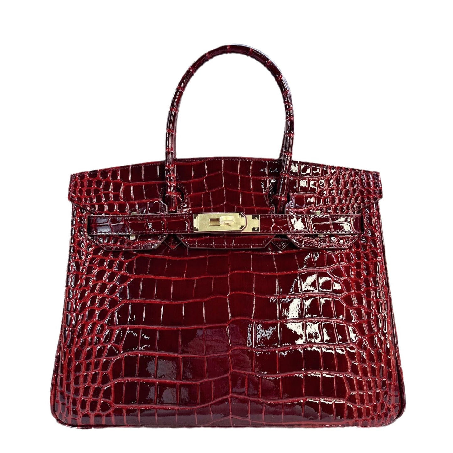 Women's High-grade Genuine Leather Crocodile Pattern Large Handbags