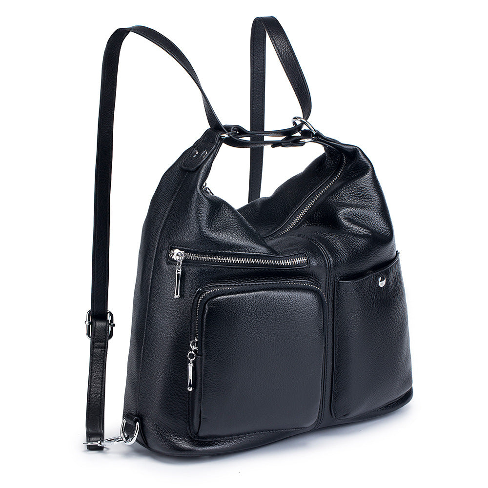 Women's Genuine Leather Made Korean Versatile First Layer Cattlehide Fashion Backpacks