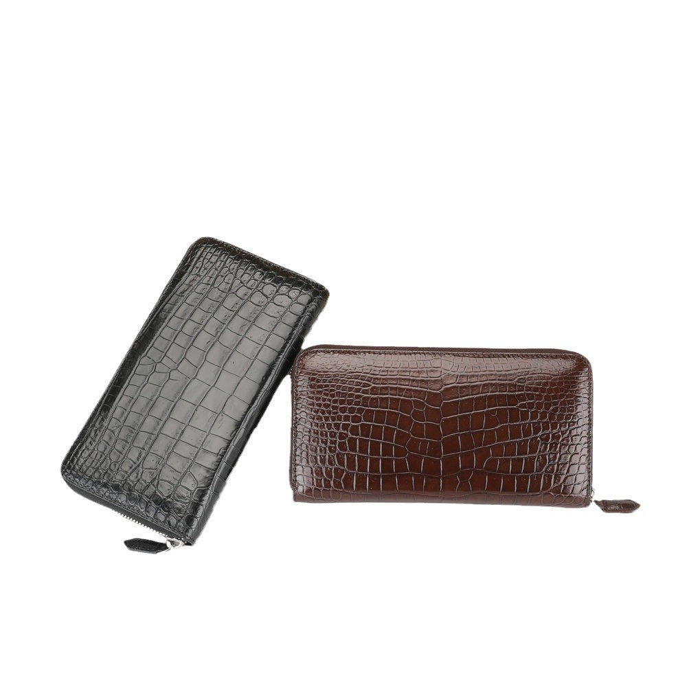 Men's Thailand Crocodile Leather Clutch Belly Long Men's Handbags