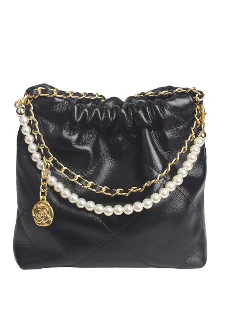 Women's Classic Style Genuine Leather Garbage High-grade Mini Shoulder Bags