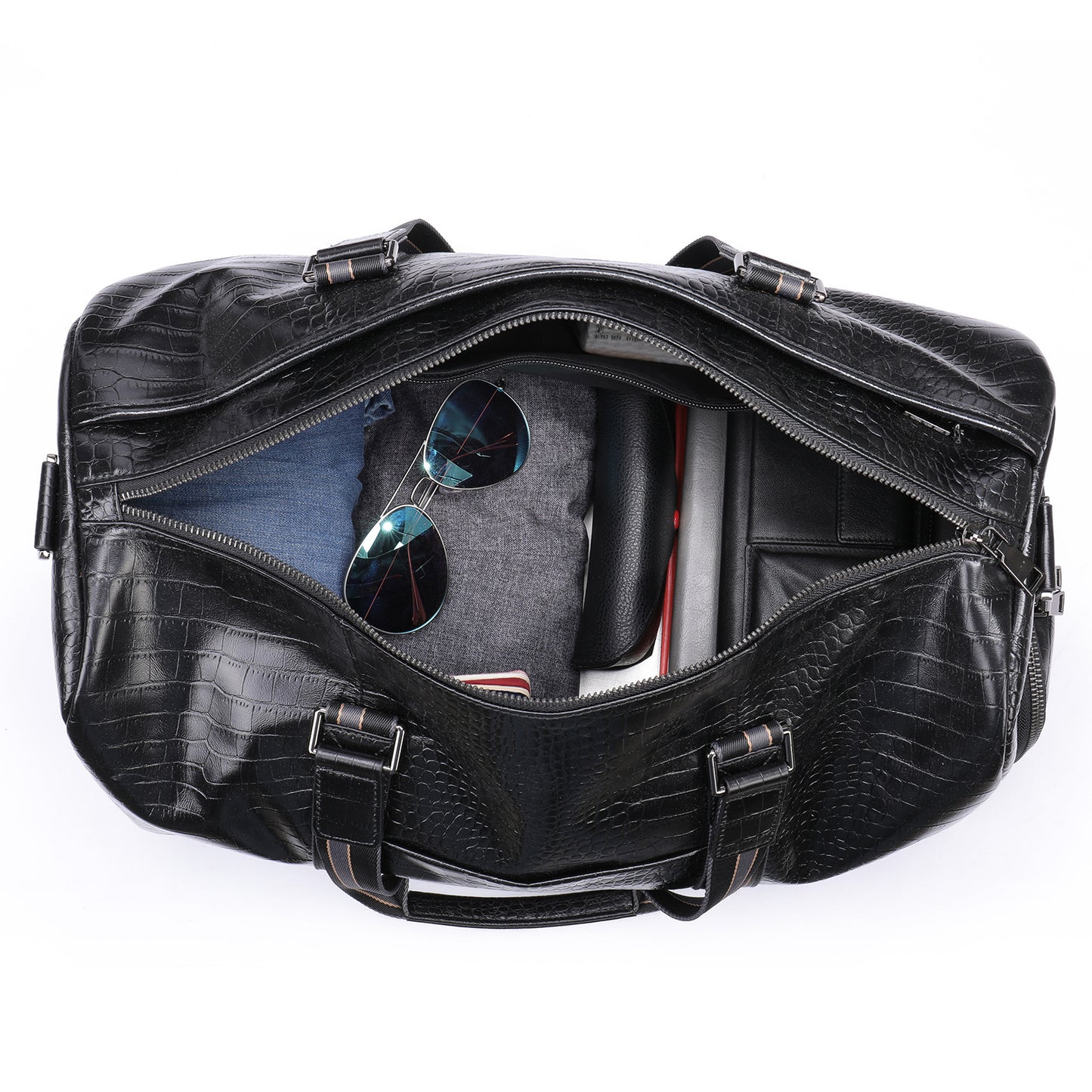 Men's First Layer Cowhide Dry Wet Separation With Travel Bags