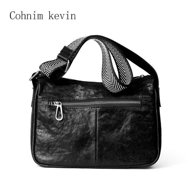 Men's Summer First Layer Cowhide Genuine Leather Men's Shoulder Bags