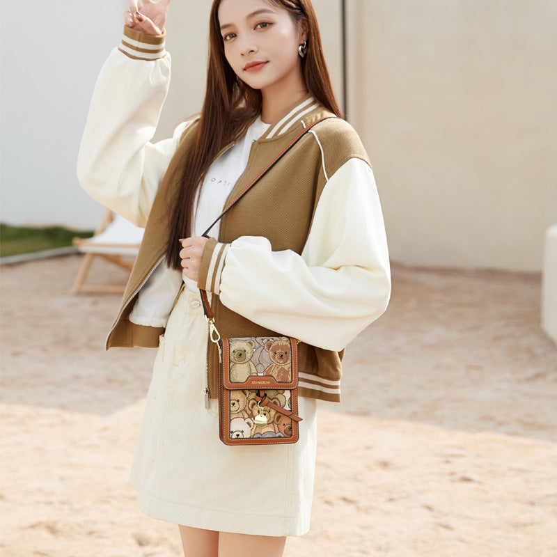 Women's Attachment Mobile Female Woven Flower Cloth Crossbody Bags