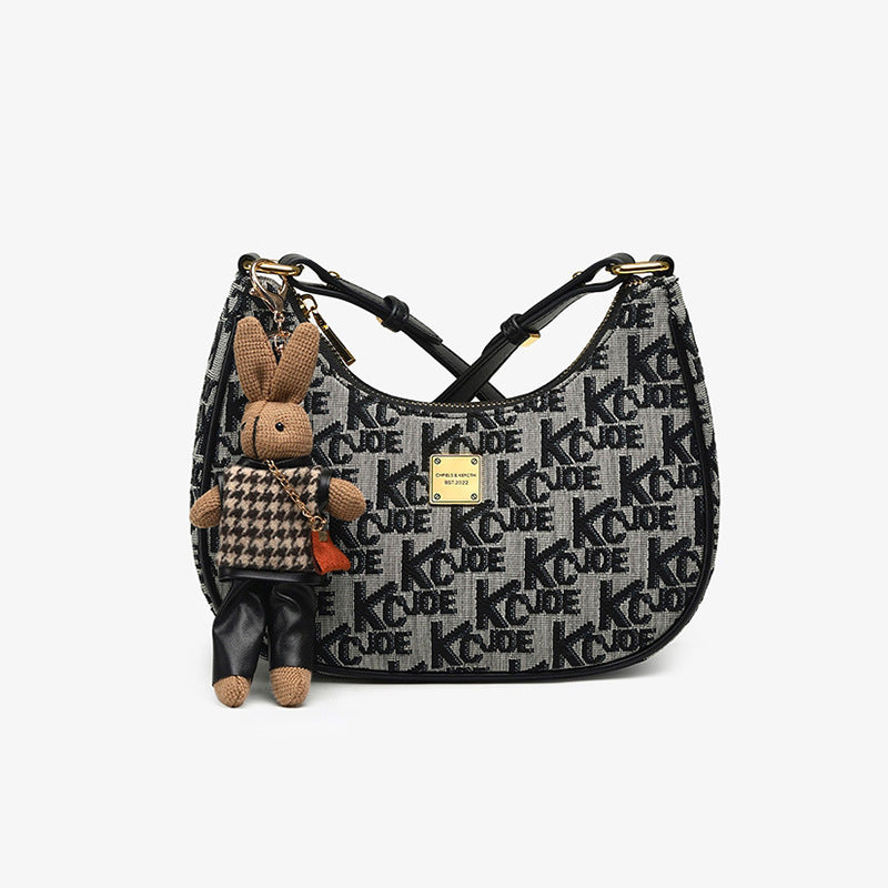 Women's Retro Embroidered Underarm High-grade Letter Jacquard Shoulder Bags