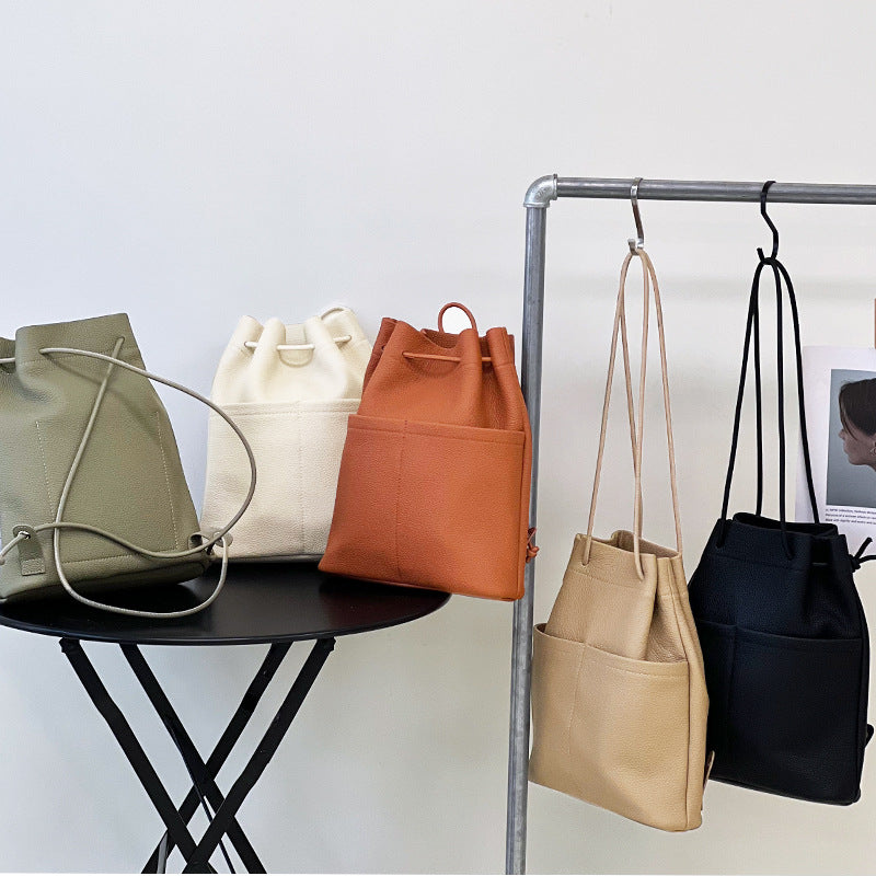 Women's Graceful Drawstring Minority Simple Fashion Backpacks