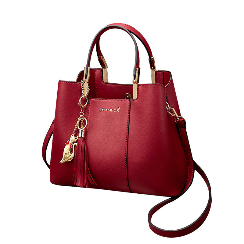 Women's Trendy Fashion Soft Leather Portable Large Handbags