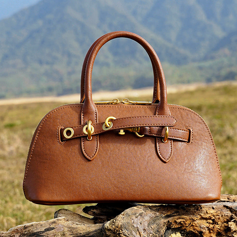 Women's Niche High Sense Genuine Leather Portable Shell Crossbody Bags