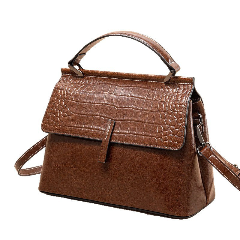 Women's Leather Fashion Crocodile Pattern Shell Versatile Shoulder Bags