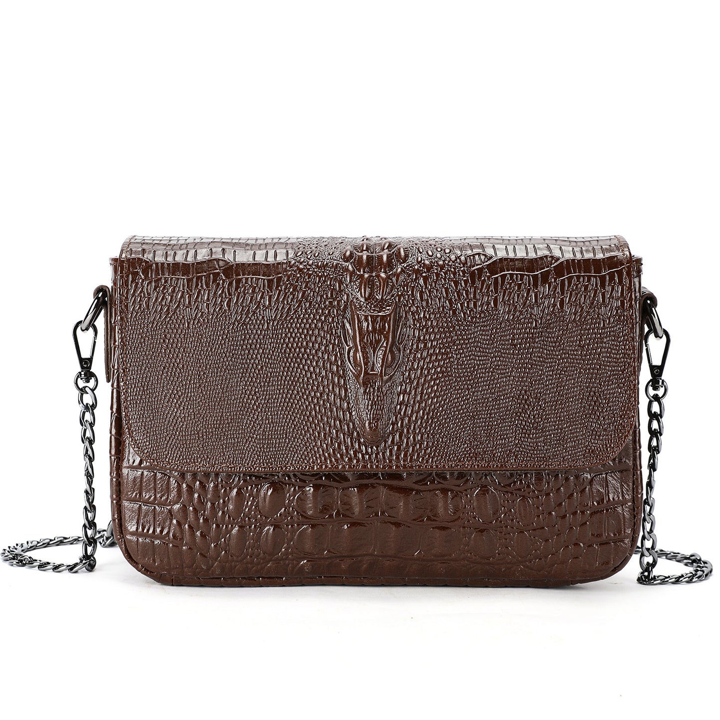 Women's Summer Genuine Leather Crocodile Pattern High Crossbody Bags