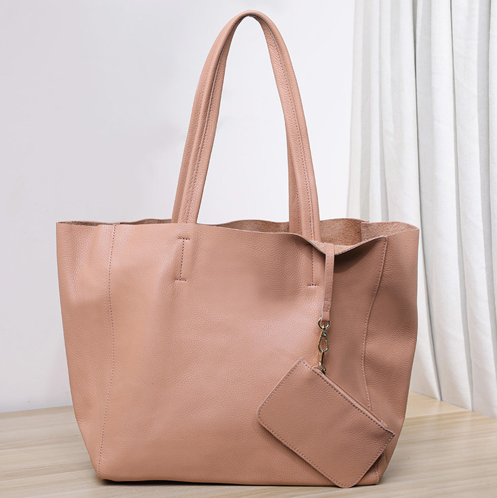 Women's Milled Cowhide Large Capacity Soft Leather Tote Bags